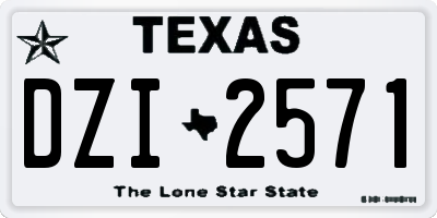 TX license plate DZI2571