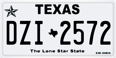 TX license plate DZI2572