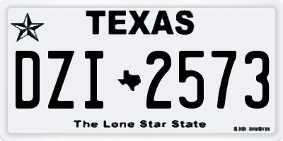 TX license plate DZI2573
