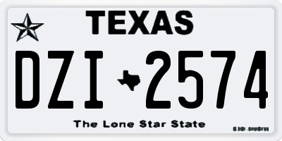 TX license plate DZI2574