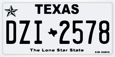 TX license plate DZI2578