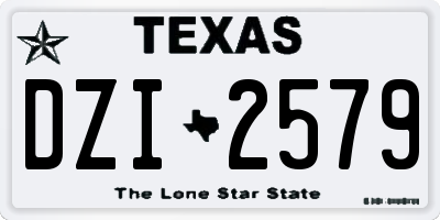 TX license plate DZI2579