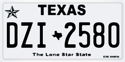 TX license plate DZI2580