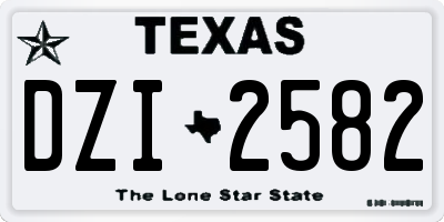 TX license plate DZI2582