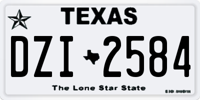 TX license plate DZI2584
