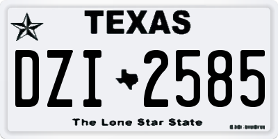 TX license plate DZI2585
