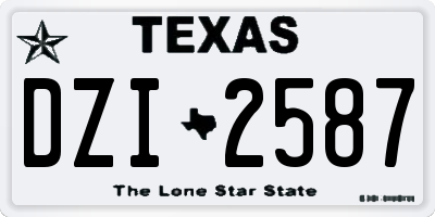 TX license plate DZI2587