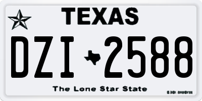 TX license plate DZI2588