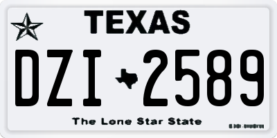 TX license plate DZI2589