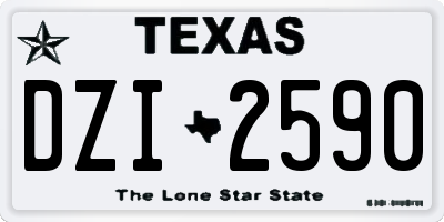 TX license plate DZI2590