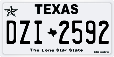 TX license plate DZI2592