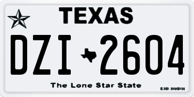 TX license plate DZI2604