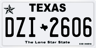 TX license plate DZI2606