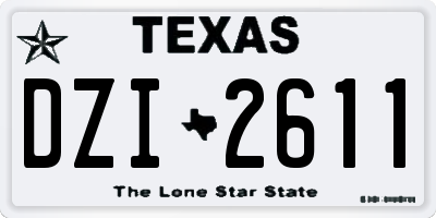 TX license plate DZI2611