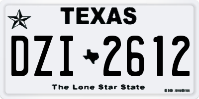 TX license plate DZI2612