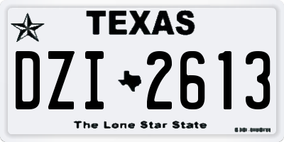 TX license plate DZI2613
