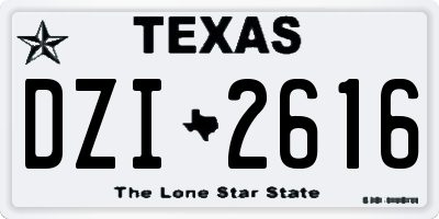 TX license plate DZI2616