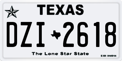 TX license plate DZI2618