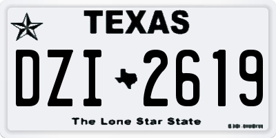 TX license plate DZI2619