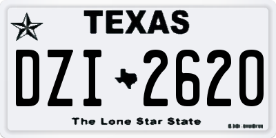 TX license plate DZI2620