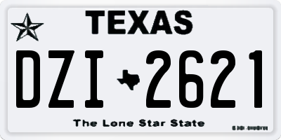 TX license plate DZI2621
