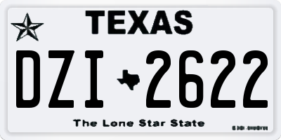 TX license plate DZI2622