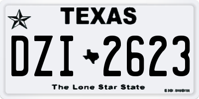 TX license plate DZI2623