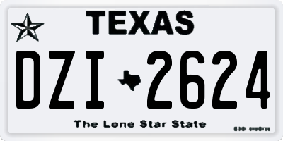 TX license plate DZI2624