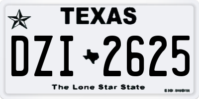 TX license plate DZI2625