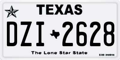 TX license plate DZI2628