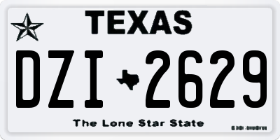 TX license plate DZI2629