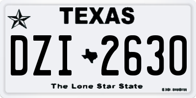 TX license plate DZI2630