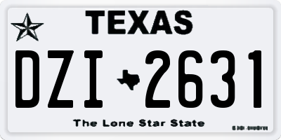TX license plate DZI2631