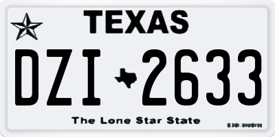 TX license plate DZI2633