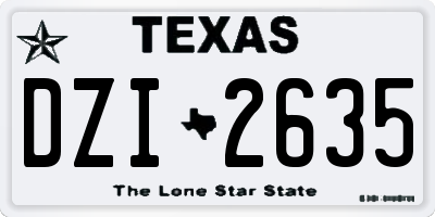 TX license plate DZI2635