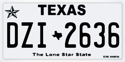 TX license plate DZI2636
