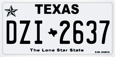 TX license plate DZI2637