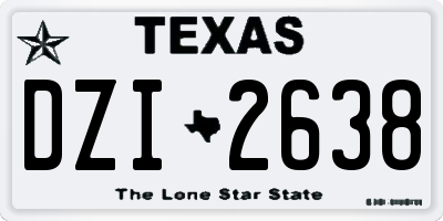 TX license plate DZI2638