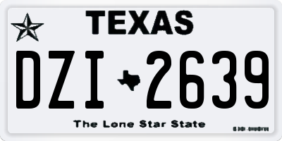 TX license plate DZI2639