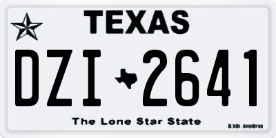 TX license plate DZI2641