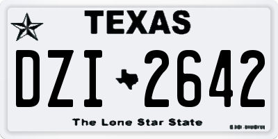 TX license plate DZI2642