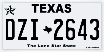 TX license plate DZI2643