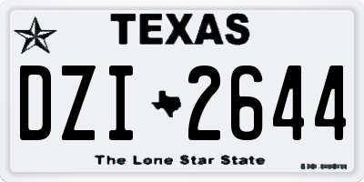 TX license plate DZI2644