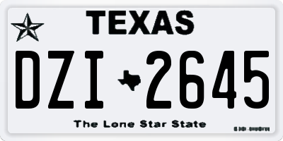 TX license plate DZI2645