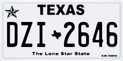 TX license plate DZI2646