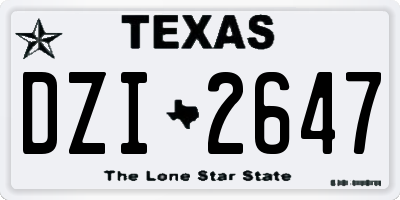 TX license plate DZI2647