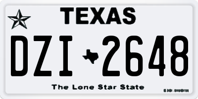 TX license plate DZI2648