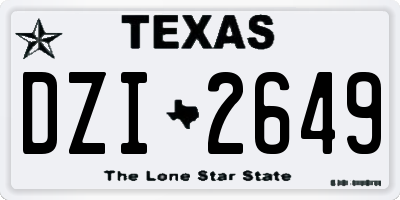 TX license plate DZI2649