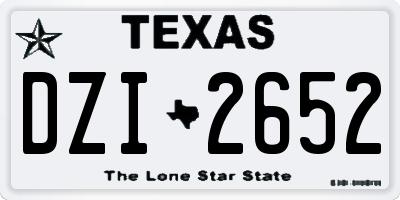 TX license plate DZI2652