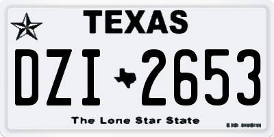 TX license plate DZI2653